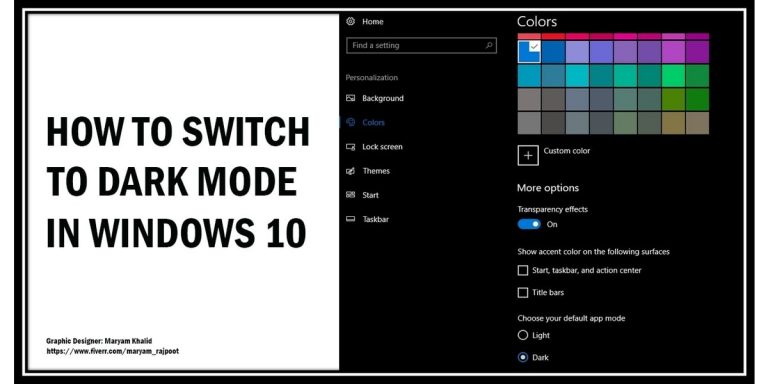 How to Enable Windows 10 Dark Mode