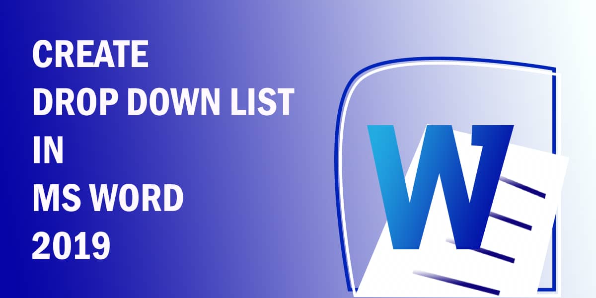 drop-down list in ms word