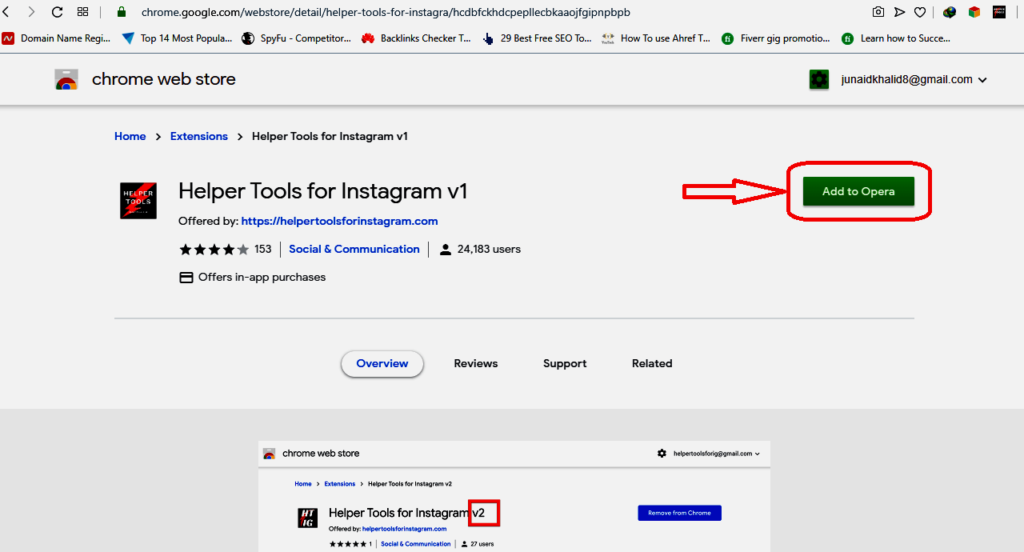 Helper tool for instagram chrome extension
