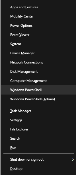 select windows powershell