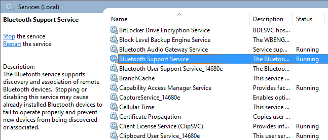 bluetooth support service