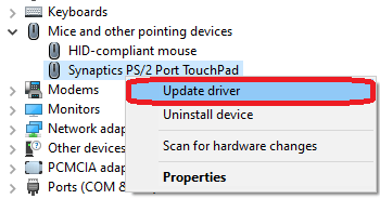 update touchpad driver