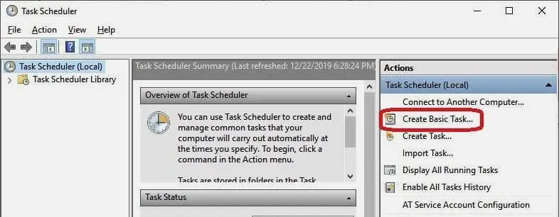 Schedule auto shutdown- task scheduler