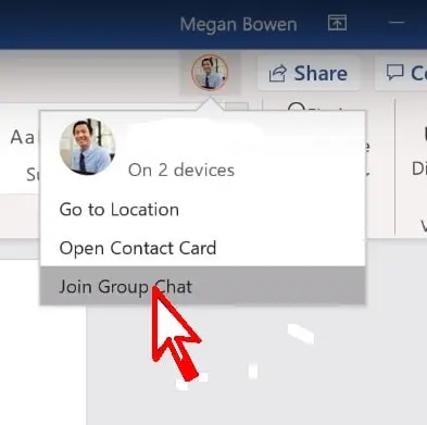 Join group chat- ms word