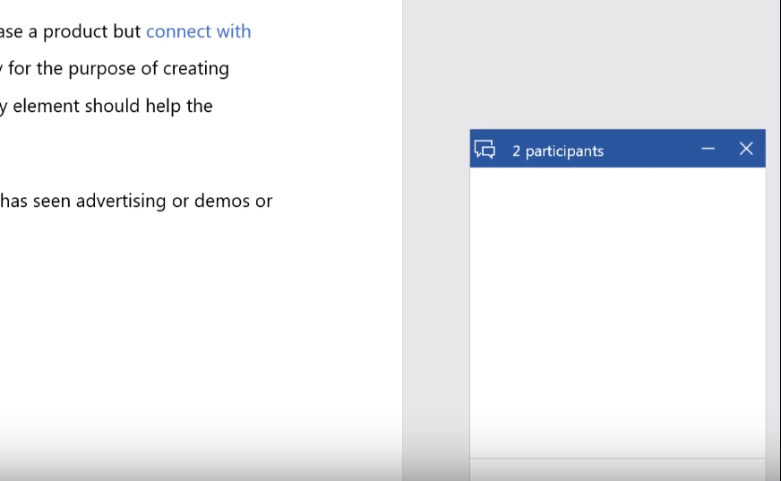 chat box in ms word