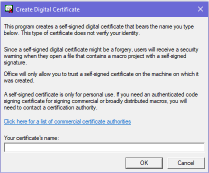 create digital certificate