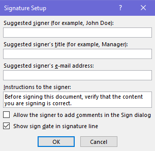 digital signature setup ms word