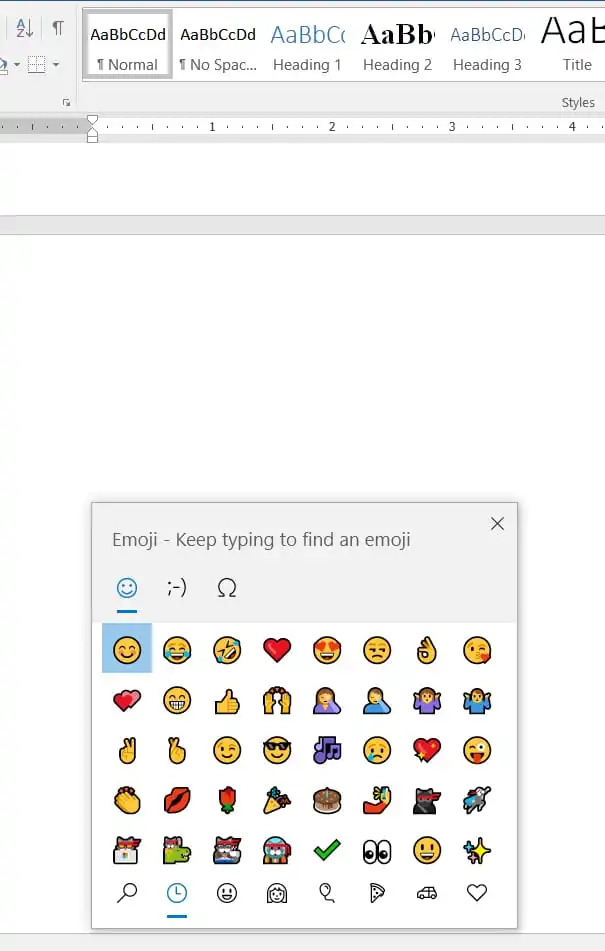 emojis in ms word