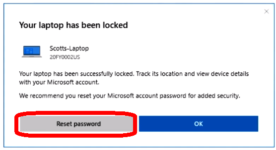 Reset your laptop password
