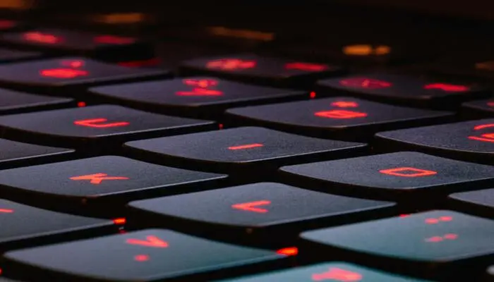 A backlit keyboard