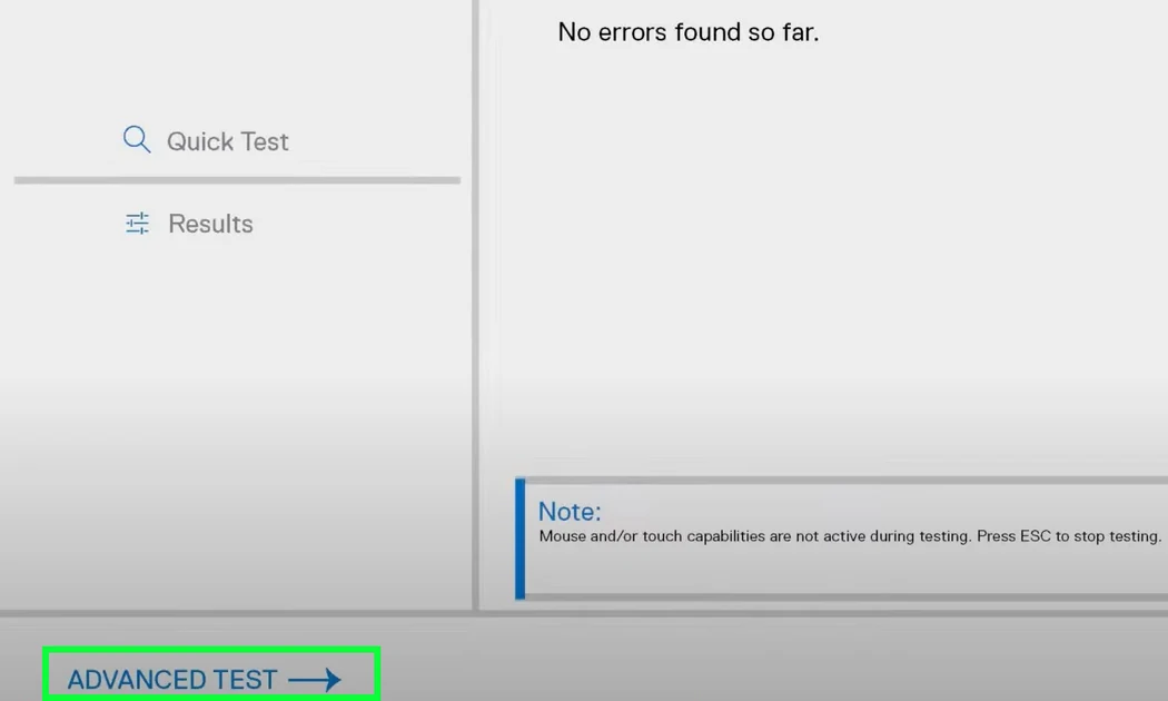 No error found during a quick ePSA test