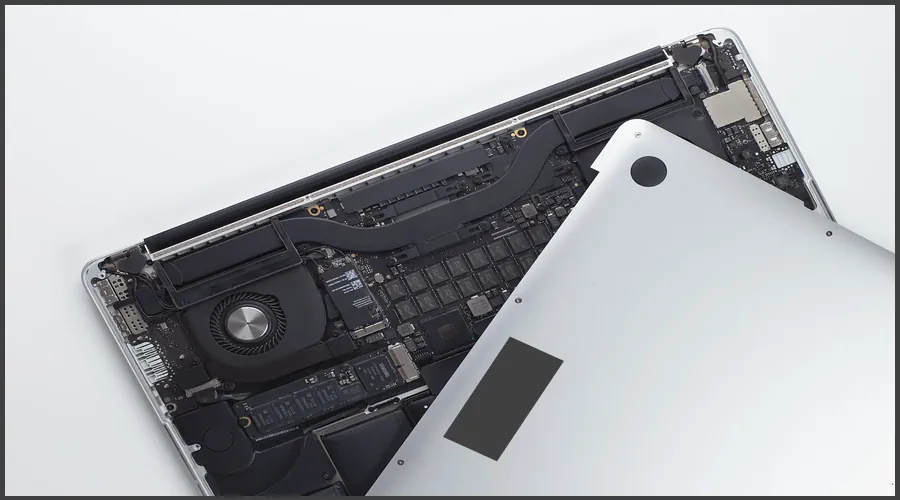 laptop internal components and back cover