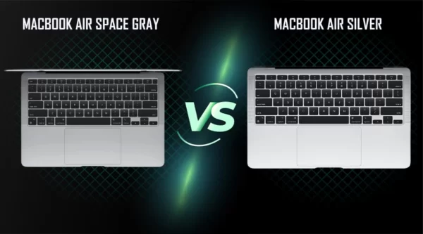 MacBook Air space gray and MacBook Air silver