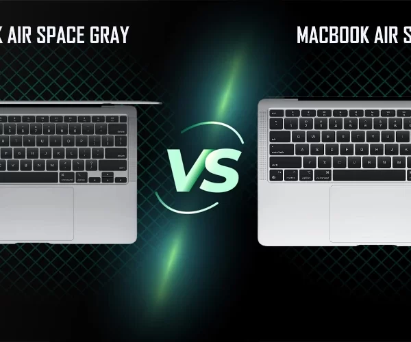 MacBook Air space gray and MacBook Air silver