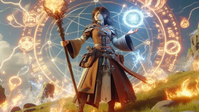 A character of Tarisland game holding a staff